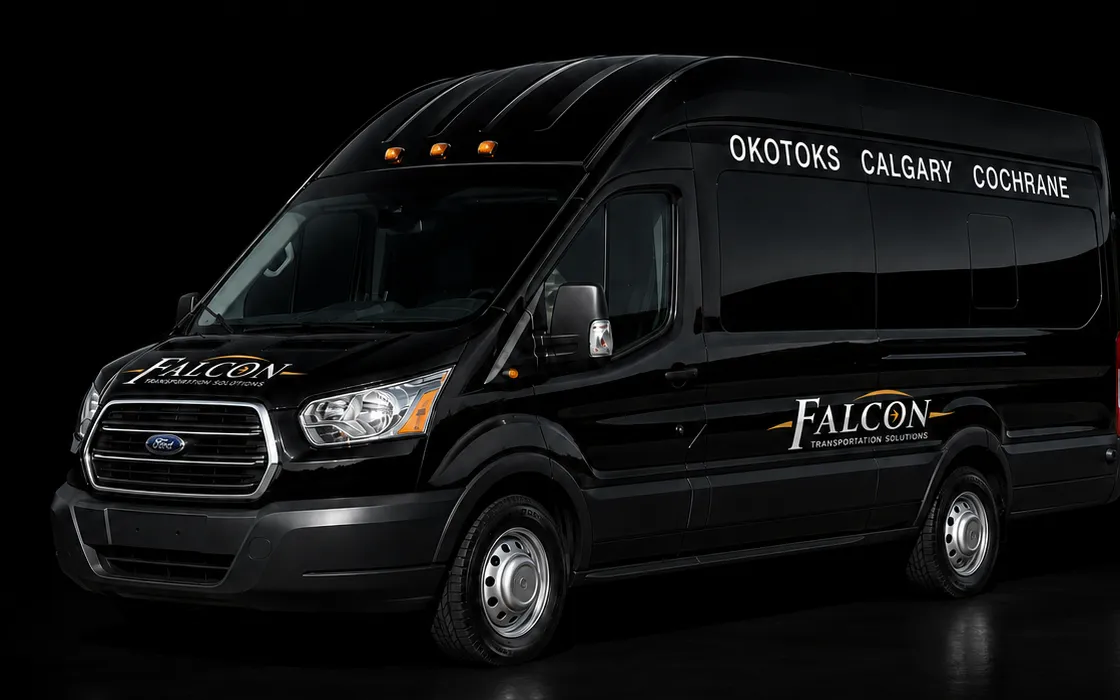 falcon bus black passenger van side
