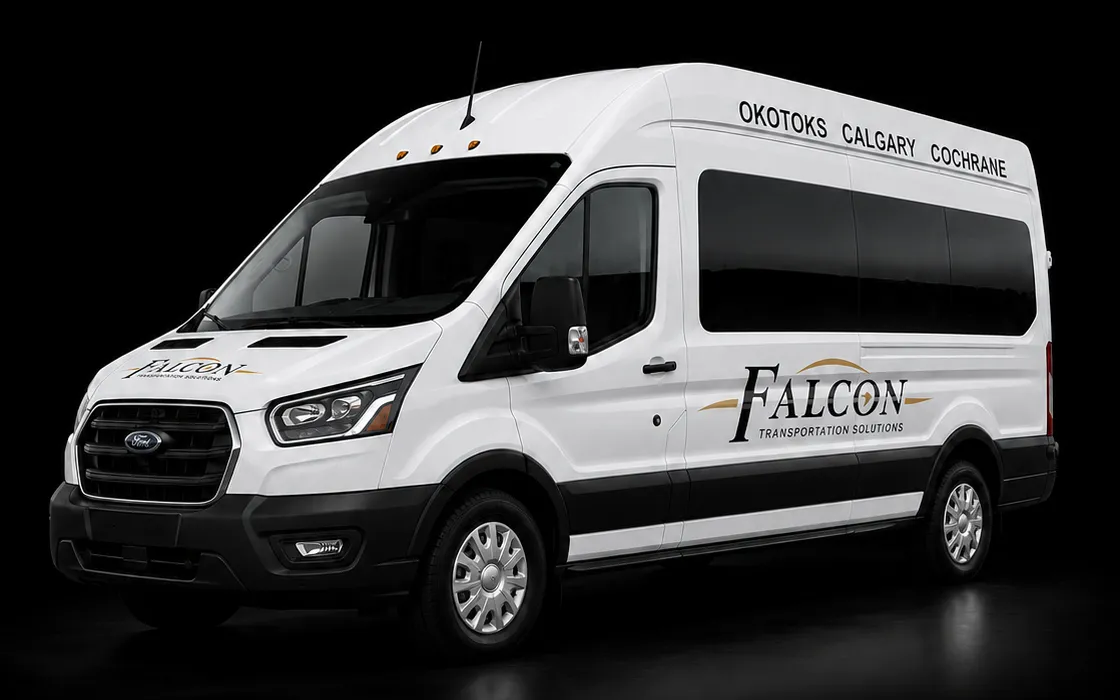 falcon bus white passenger van side